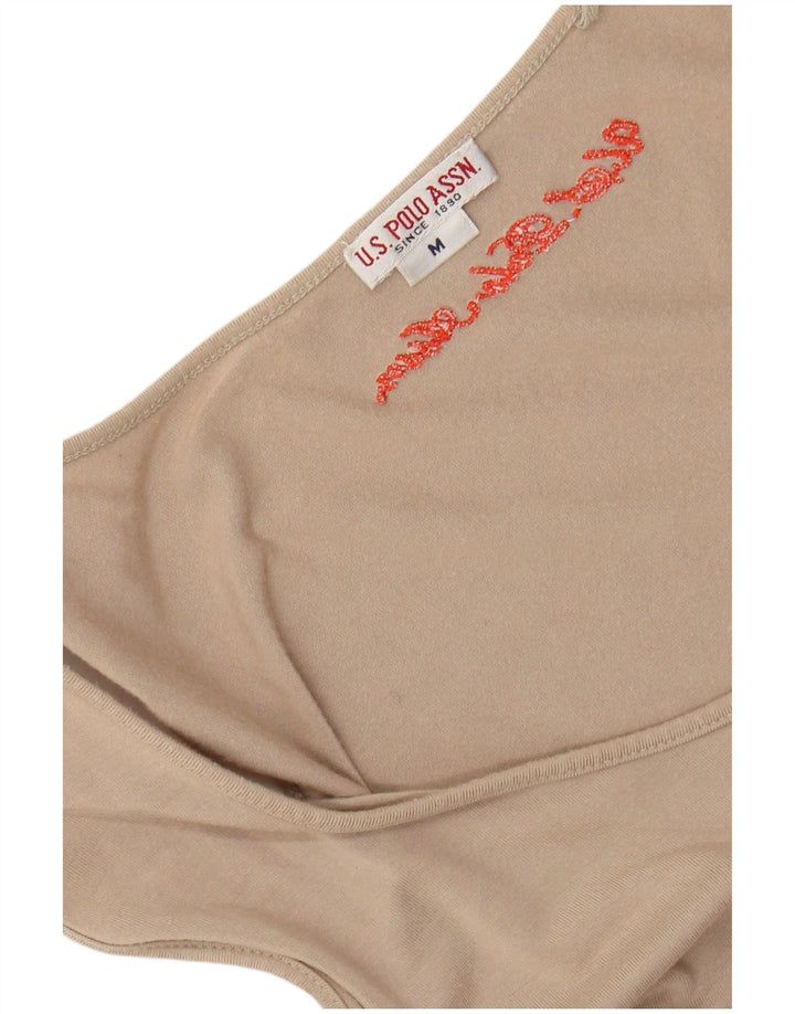 Asociación de Polo de EE. UU. Vestido básico para mujer UK 42 Medio color beige
