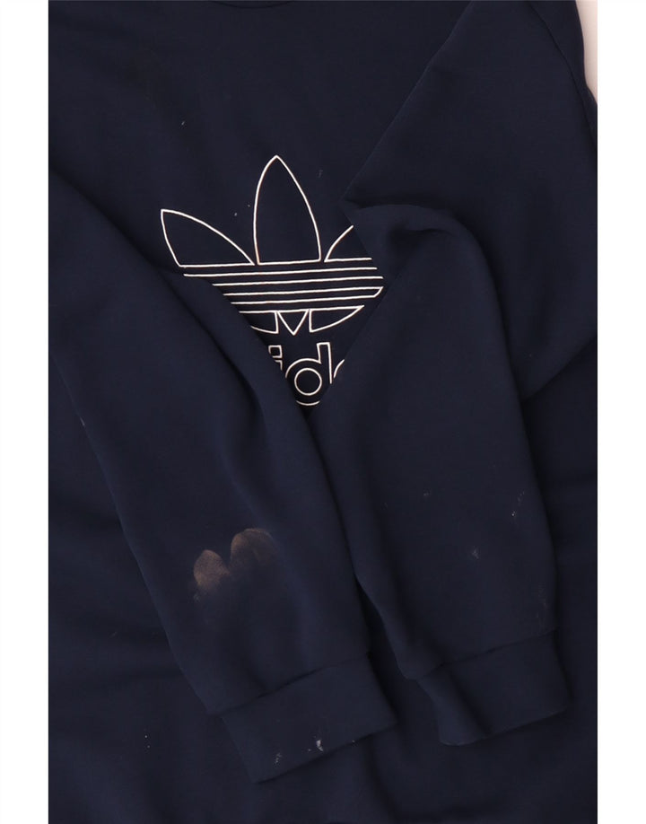 ADIDAS Hombre Graphic Sudadera Jumper XL Azul Marino Algodón