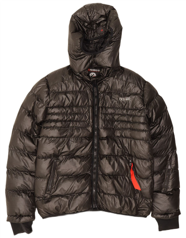 Chaqueta acolchada con capucha para hombre UK 50 3XL Poliéster negro