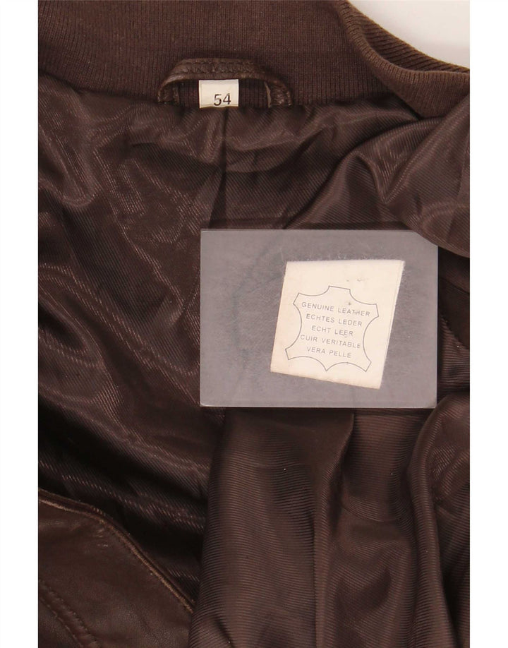 Vintage hombres chaqueta de cuero Reino Unido 40 marrón grande