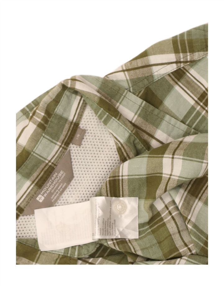 Camisa de manga corta para hombre de Mountain Warehouse Algodón a cuadros verdes grandes