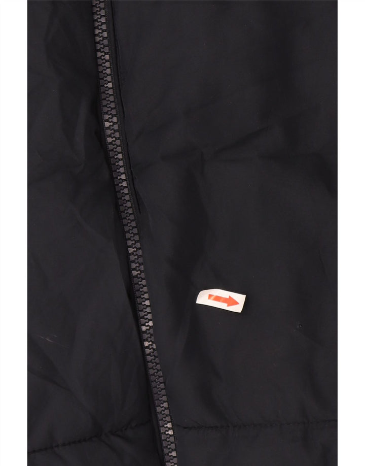 Zara Mujer Chaqueta Acolchada Corta Extragrande Con Capucha UK 6 XS Poliéster Azul Marino