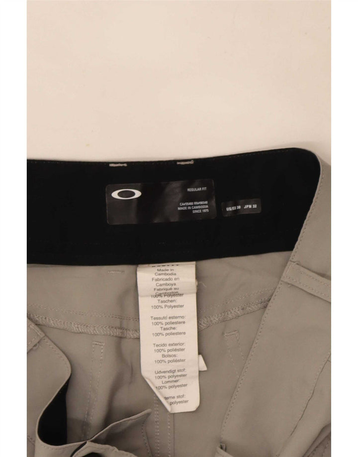 Oakley Pantalones cortos casuales de ajuste regular para hombre W30 Poliéster gris medio