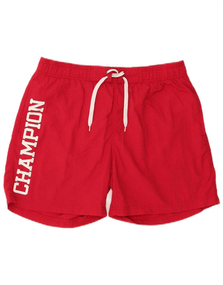 Champion Bañador con gráfico para hombre, talla grande, rojo