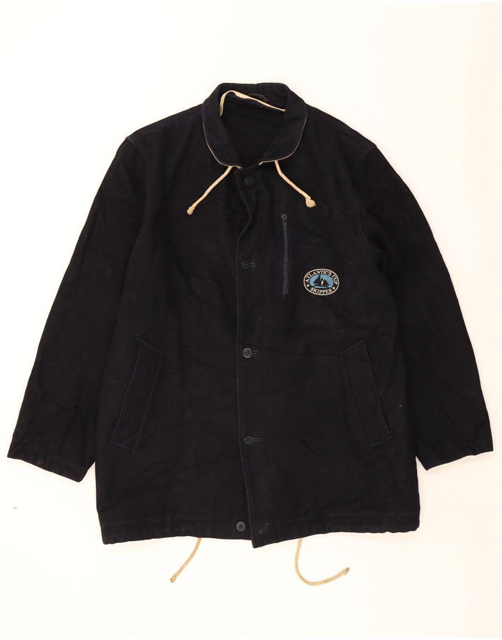 Vintage hombres abrigo Reino Unido 38 medio negro
