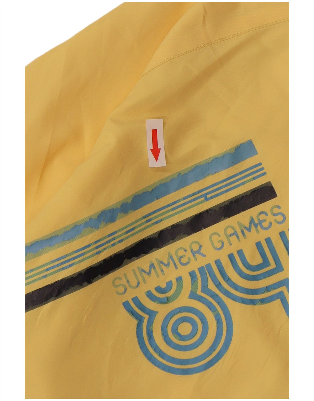 NIKE Chaqueta impermeable gráfica para mujer UK 12 Medium Yellow Nylon