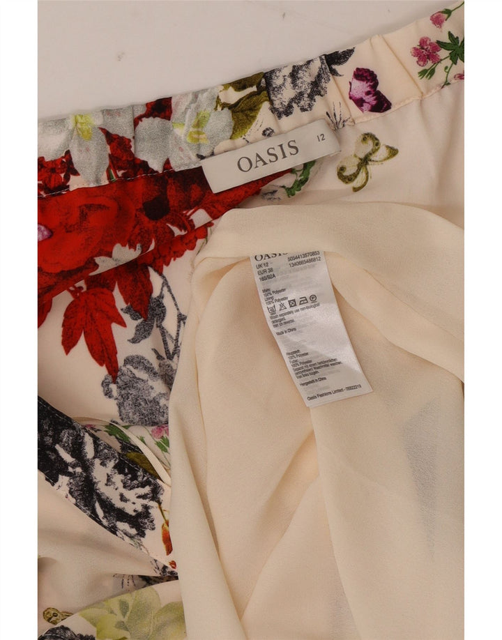 Oasis Vestido Halter para Mujer UK 40 Mediano Blanco Roto Poliéster Floral
