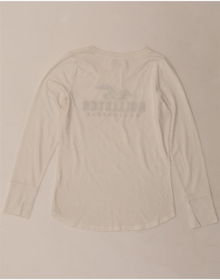HOLLISTER Top gráfico para mujer de manga larga UK 14 Medium White