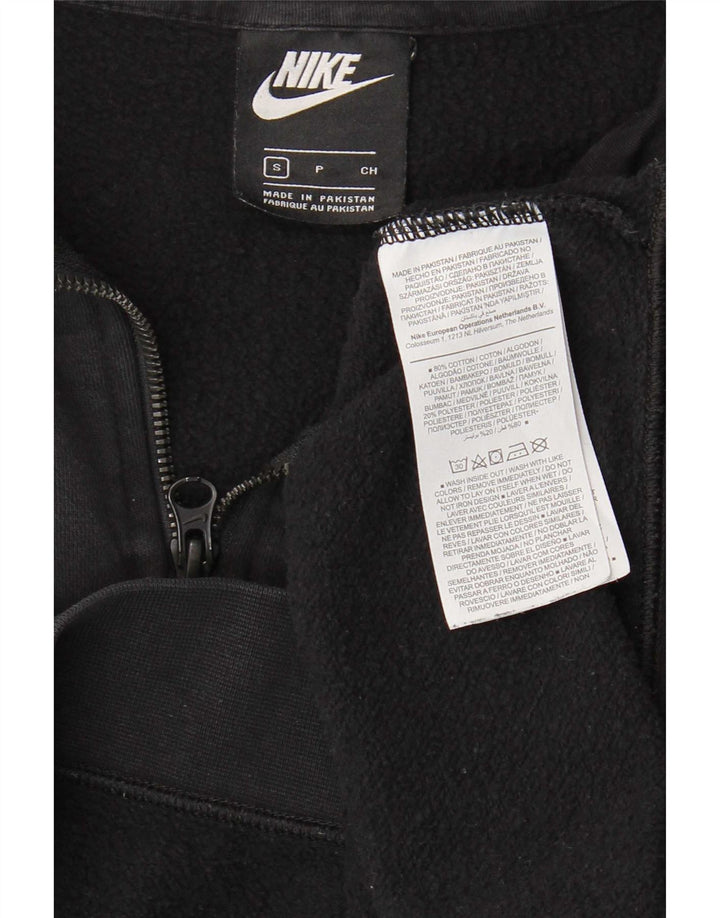 Nike Sudadera extragrande con cuello y cremallera para mujer UK 10 Small Black Cotton