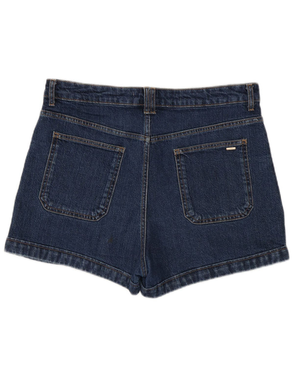 Zara Pantalones cortos vaqueros de cintura alta para mujer EU 44 XL W34 Azul marino Algodón