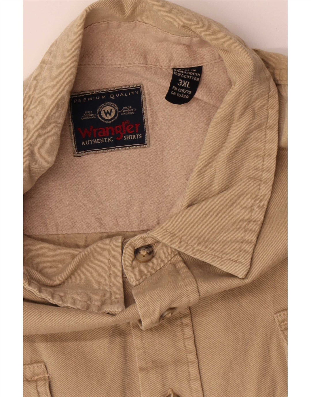 Wrangler Camisa Hombre 3XL Algodón Beige