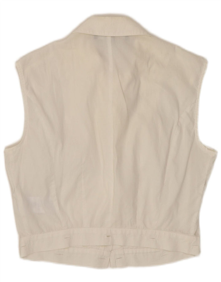 ELISABETTA FRANCHI Blusa sin mangas para mujer IT 42 Medium White