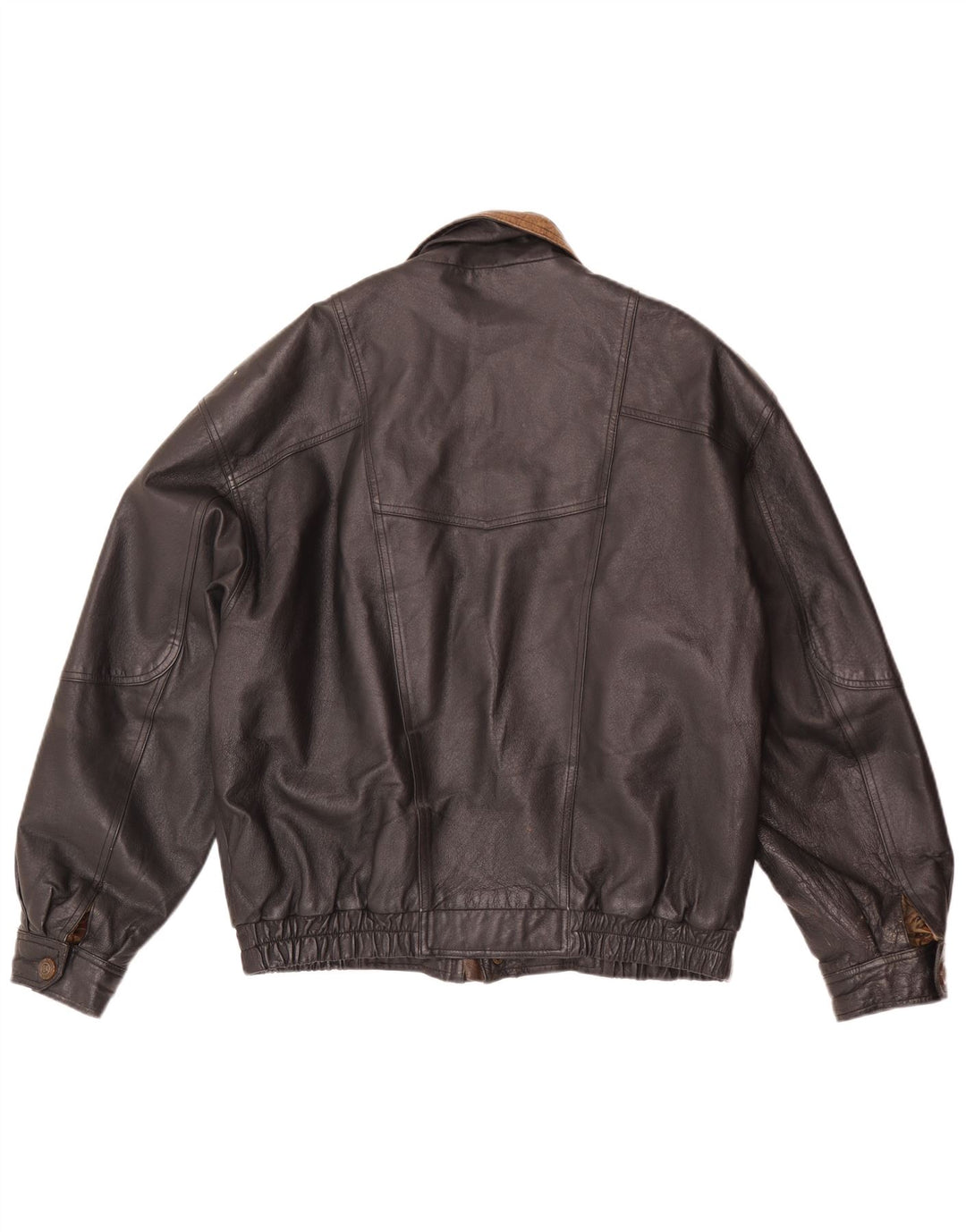 C&A Chaqueta Bomber de Cuero para Hombre EU 48 Mediana Negra