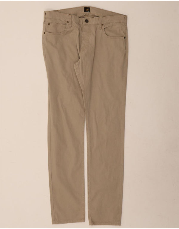 Lee Mens Powell Slim Casual Pantalones W36 L34 Algodón Beige
