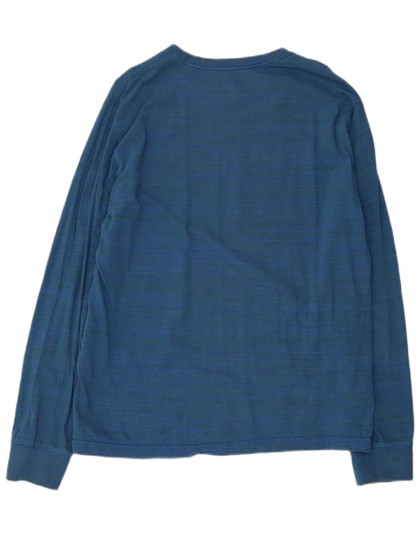 Levi's Top de manga larga para hombre de algodón a rayas azules grandes