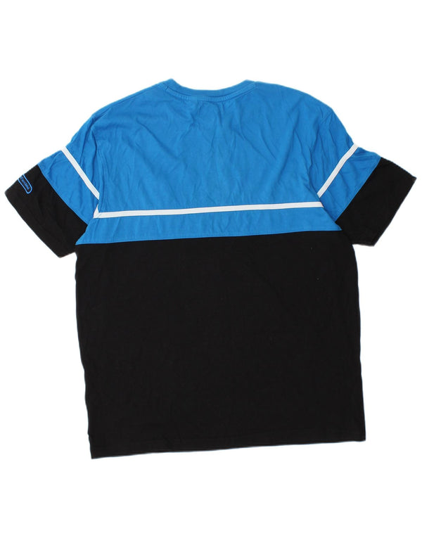 SERGIO TACCHINI Hombre Camiseta Top Grande Azul Colorblock Algodón