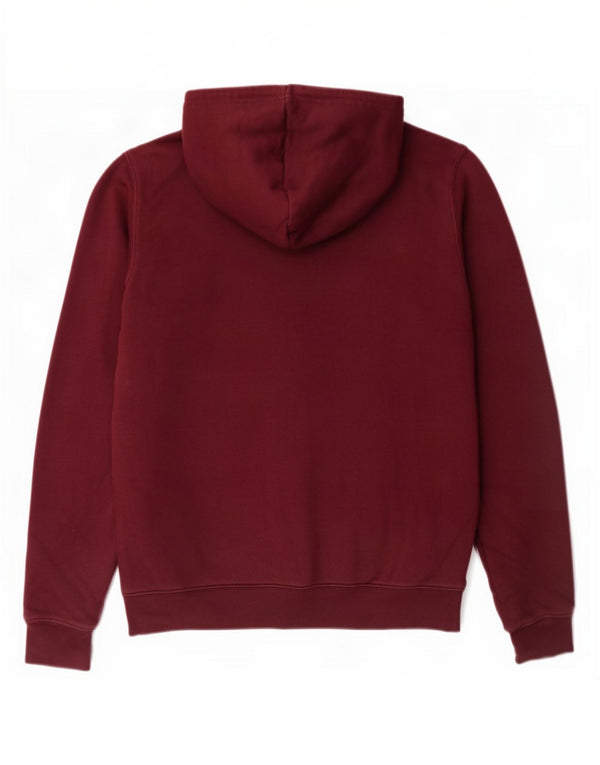 Adidas Mens Hoodie Jumper Medium Burgundy Cotton