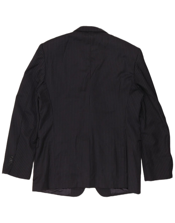 Ferre Chaqueta tipo blazer de 3 botones para hombre IT 54 2XL Lana virgen a rayas azul marino