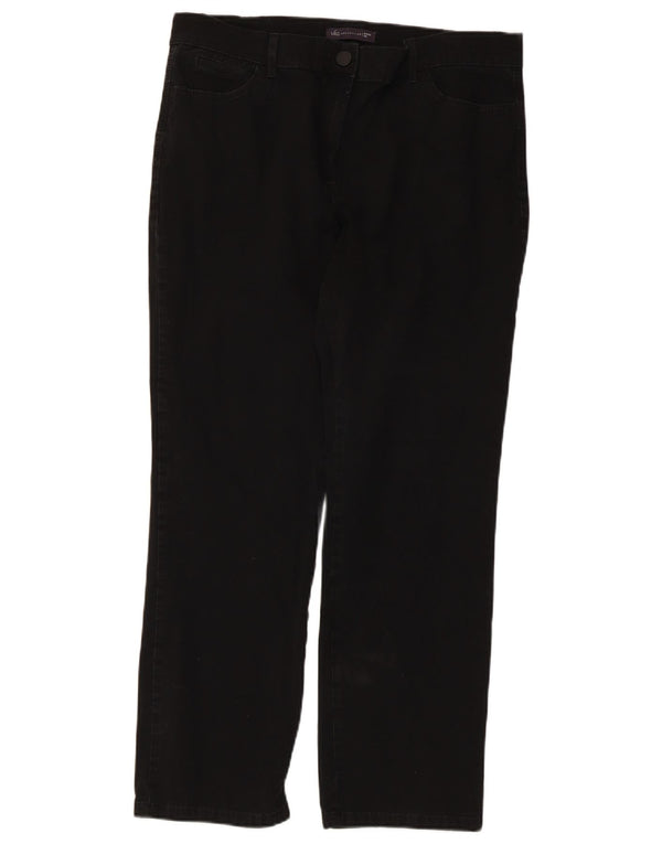 Marks & Spencer Pantalones Casuales Rectos para Mujer UK 40 Large W34 L27 Negro