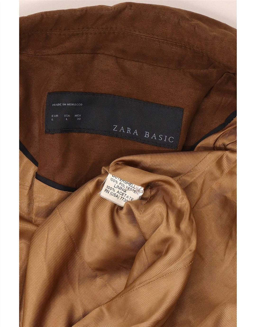 Zara Chaqueta Blazer De 1 Botón Para Mujer UK 44 Grande Poliéster Marrón