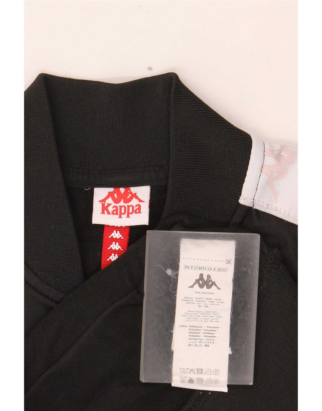 Kappa - Chaqueta de chándal con gráfico para niños, 13-14 años, color negro