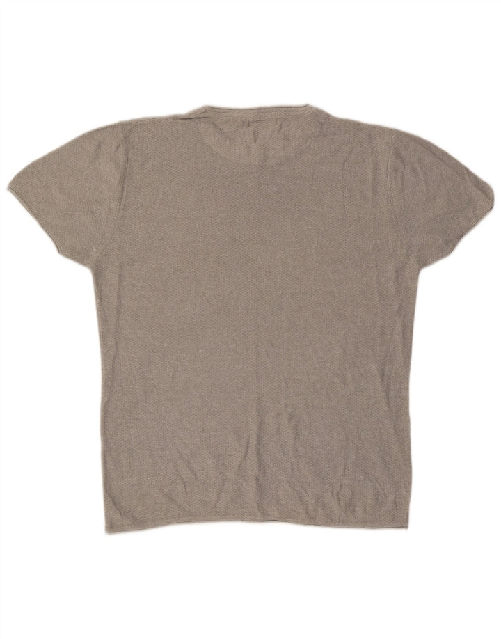 ZARA Hombre Camiseta Top Grande Gris