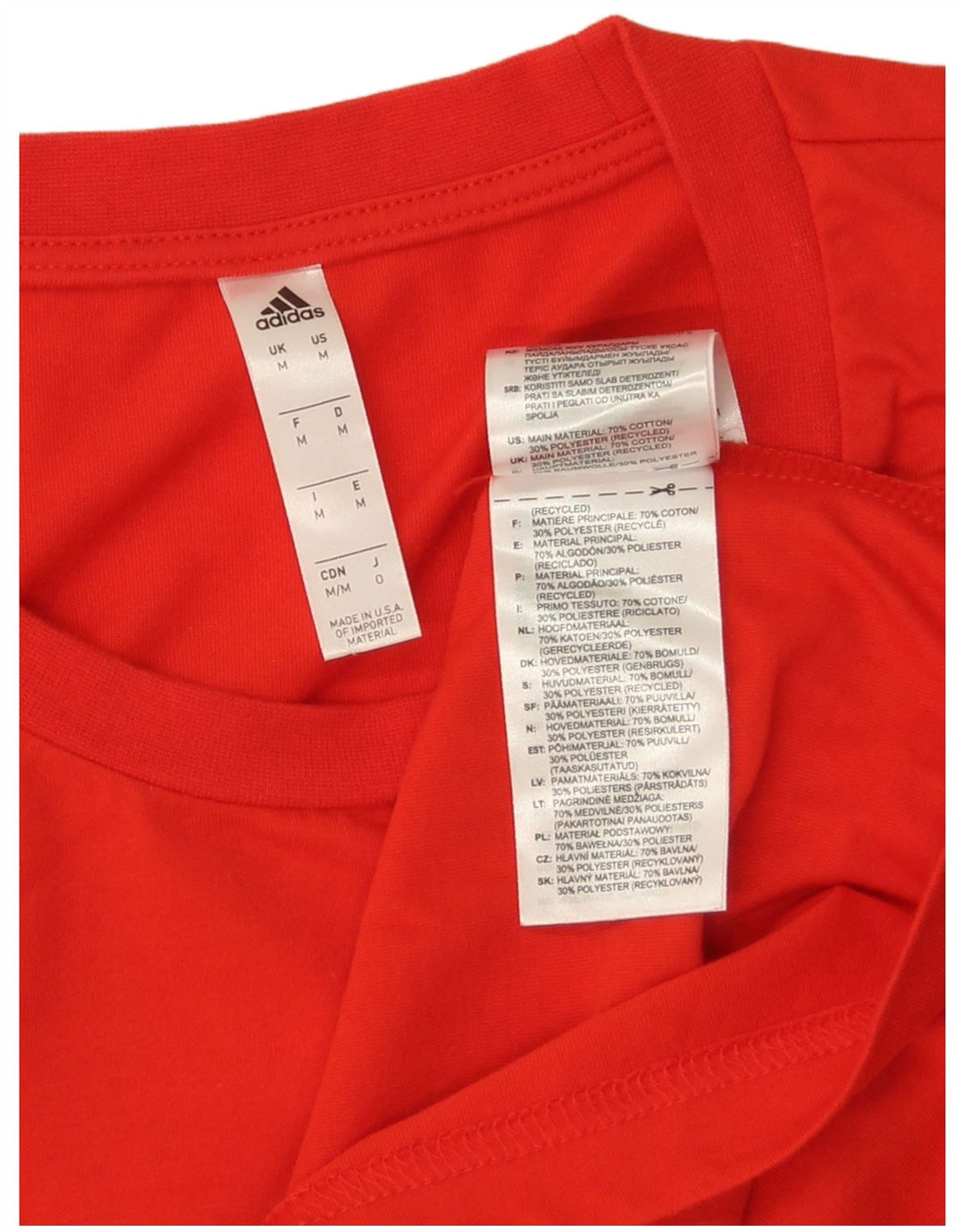 Adidas - Camiseta gráfica para hombre, color rojo medio, algodón