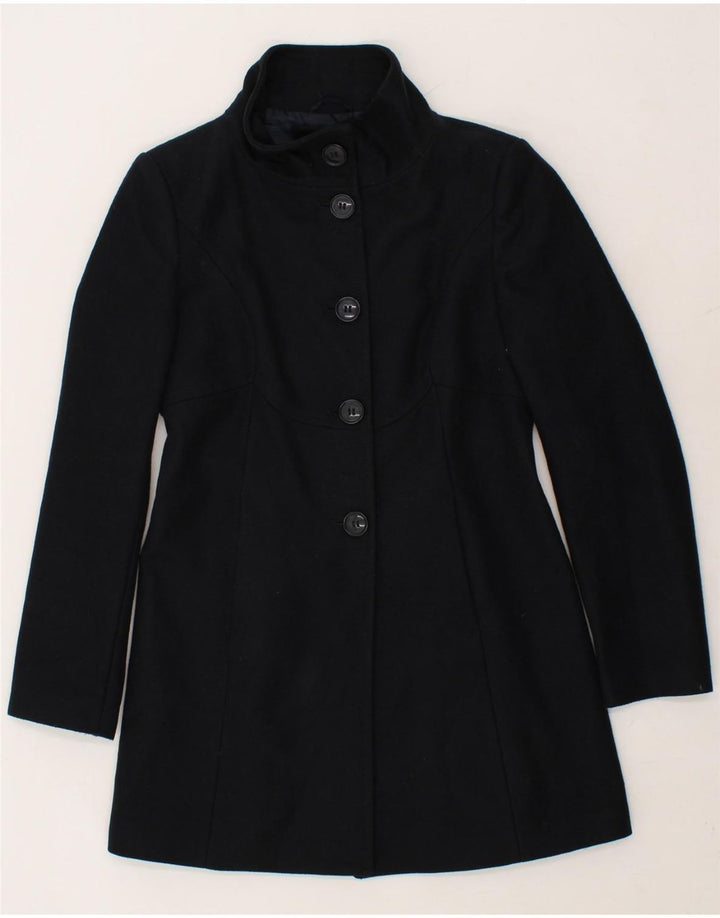 BENETTON Womens Overcoat IT 44 Medium Navy Blue Wool Vintage Benetton and Second-Hand Benetton from Messina Hembry 