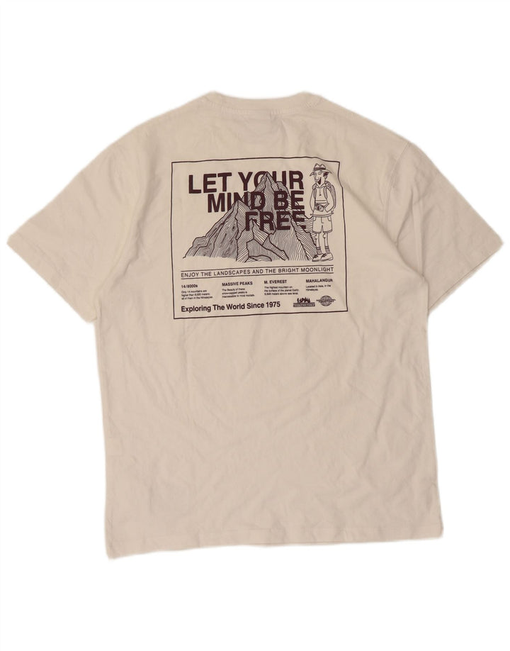 Zara Hombre Camiseta Gráfica Top Small Algodón Blanco