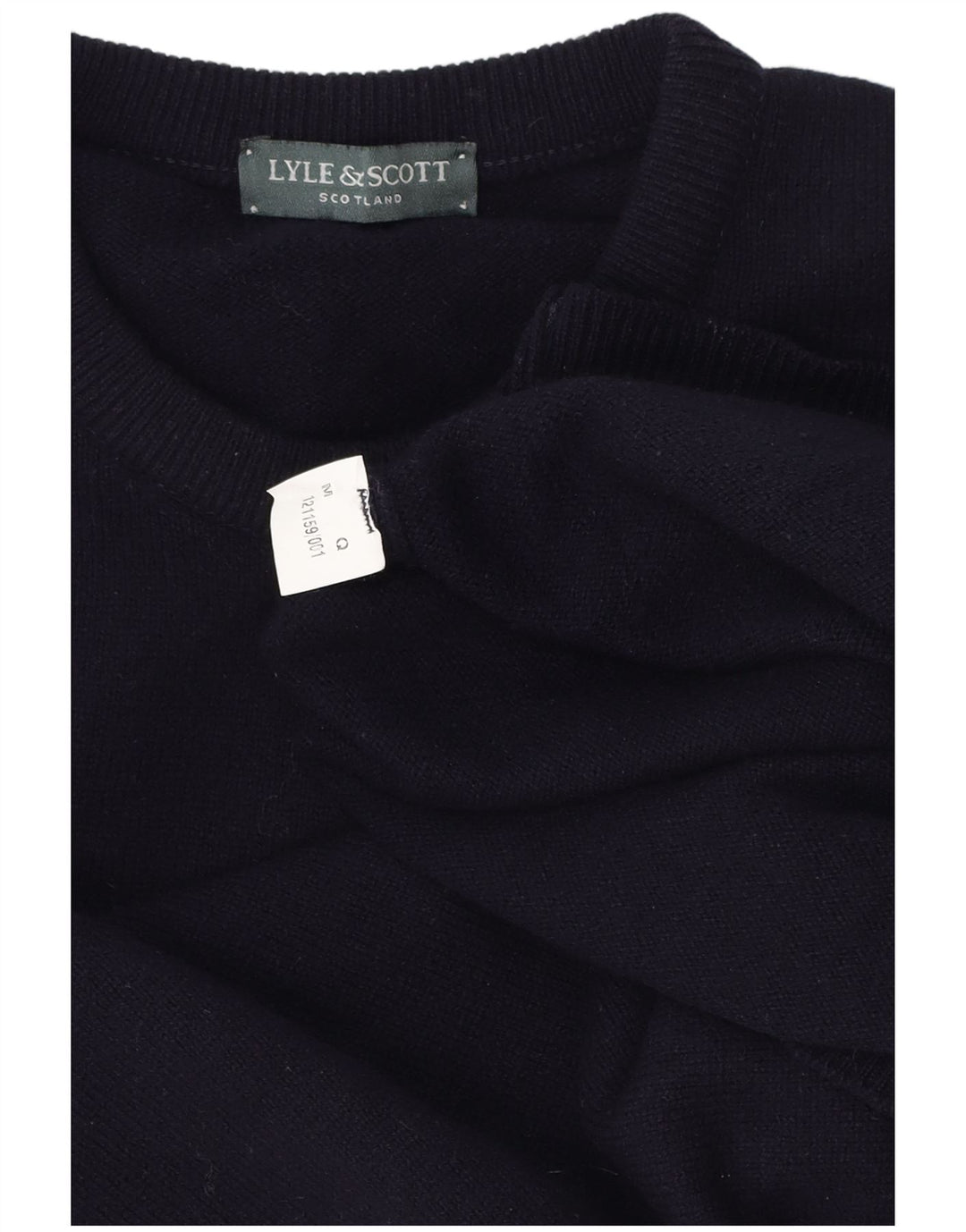 Lyle & Scott Jersey de cuello redondo para hombre, color azul marino mediano