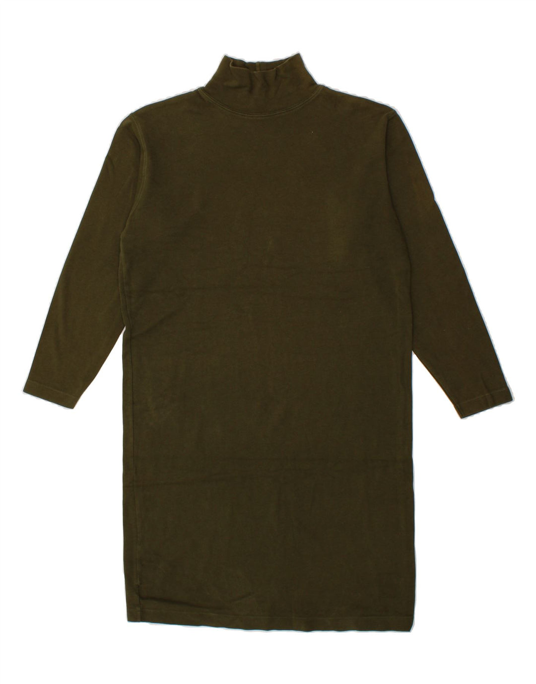 J. CREW Womens Longline Turtle Neck Jumper Sweater UK 14 Medium Khaki Vintage J. Crew and Second-Hand J. Crew from Messina Hembry 