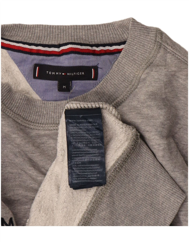 Tommy Hilfiger Hombre Sudadera Gráfica Jersey De Algodón Moteado Gris Medio