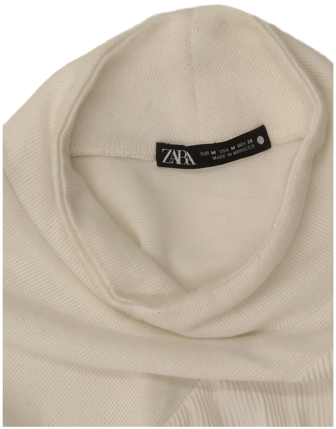 Zara Mujer Vestido Jersey UK 44 Mediano Blanco