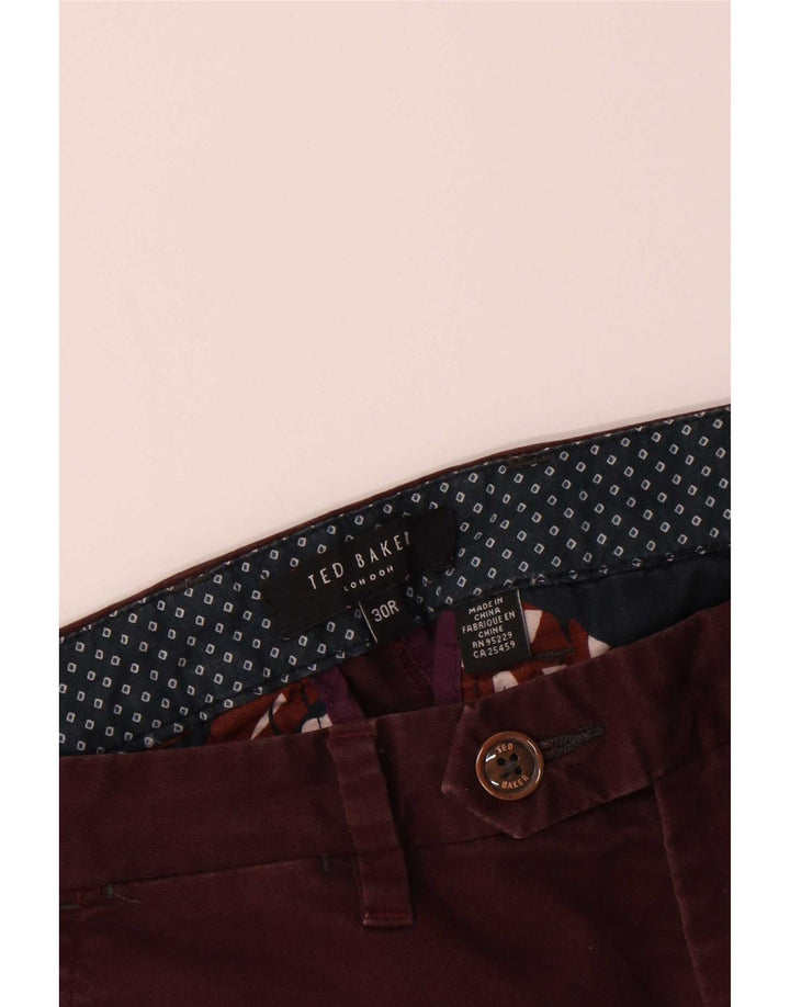 Pantalones de traje ajustados para hombre de Ted Baker W30 L31 Algodón marrón