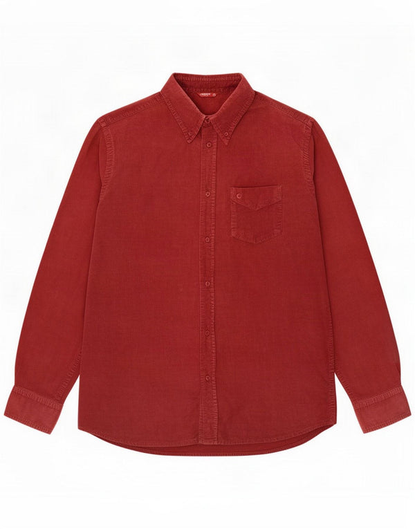 Camisa Carrera Hombre Pana XL Algodón Borgoña