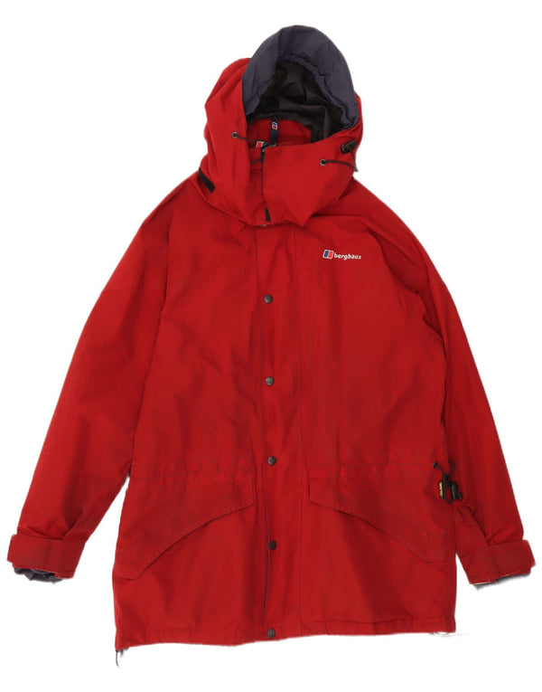 Berghaus Chaqueta impermeable con capucha Gore-Tex para hombre UK 38 Medium Borgoña Nylon