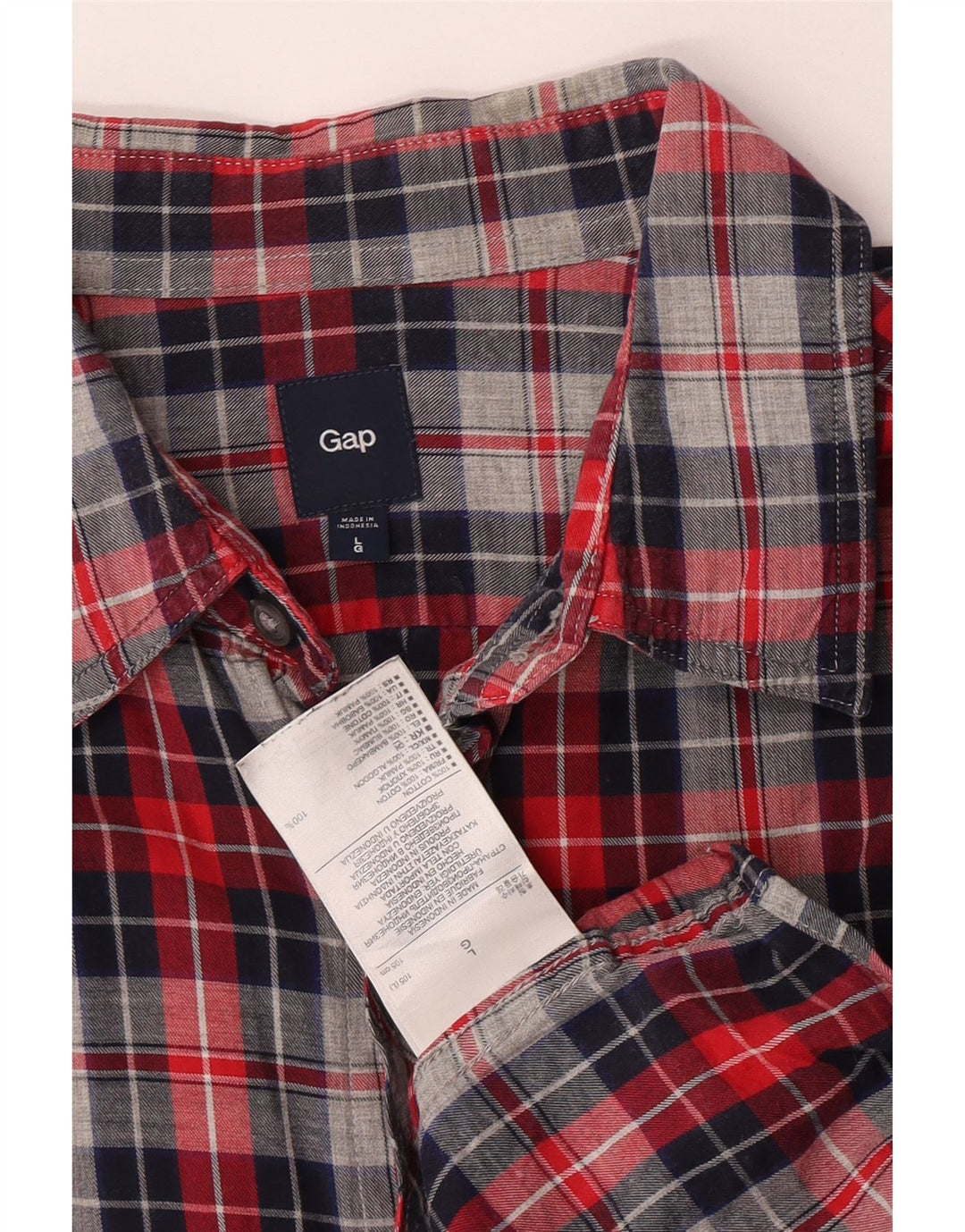 Camisa De Franela De Algodón A Cuadros Rojos Grandes De Gap Hombre