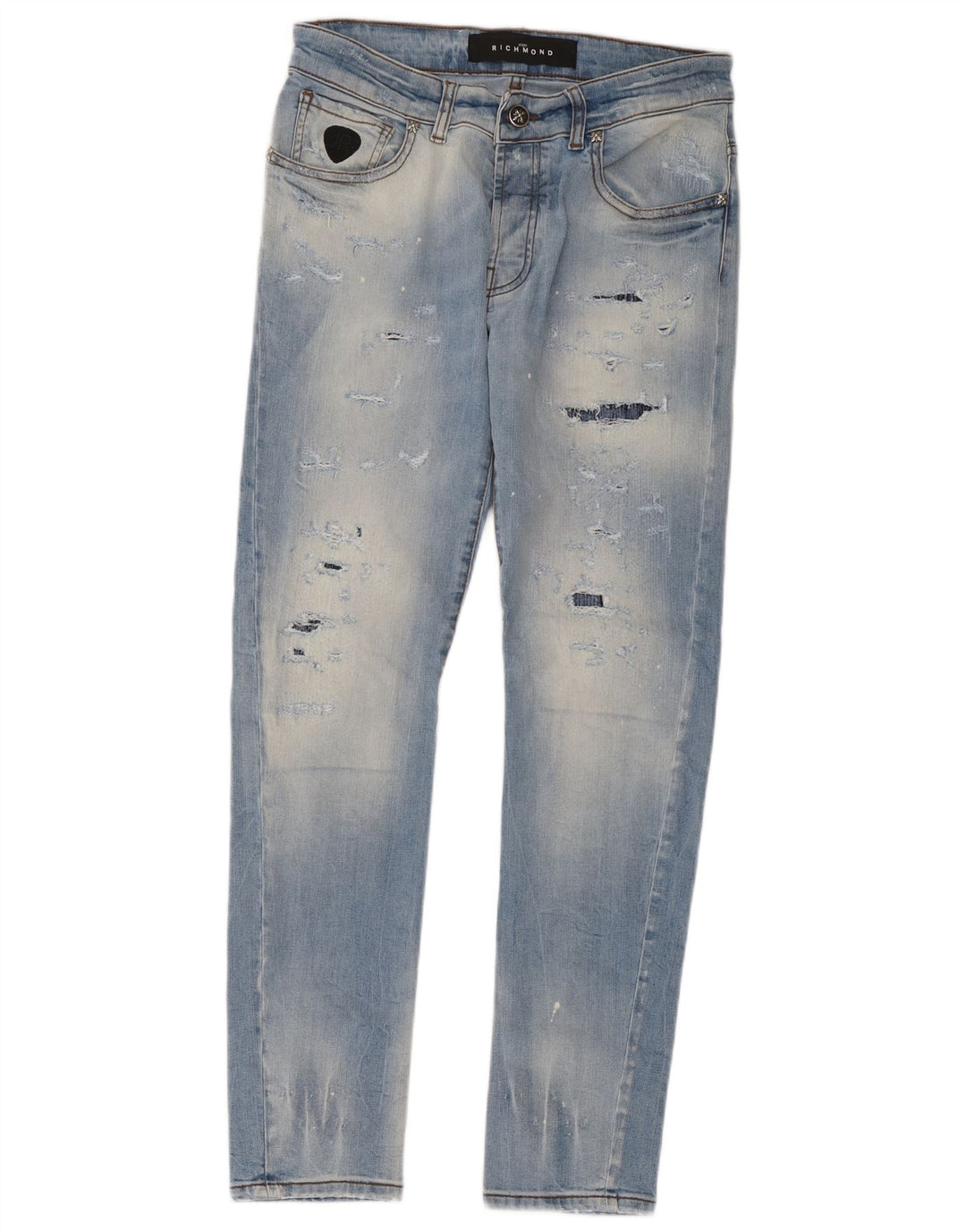 Richmond Vaqueros ajustados desgastados para hombre W32 L30 Azul
