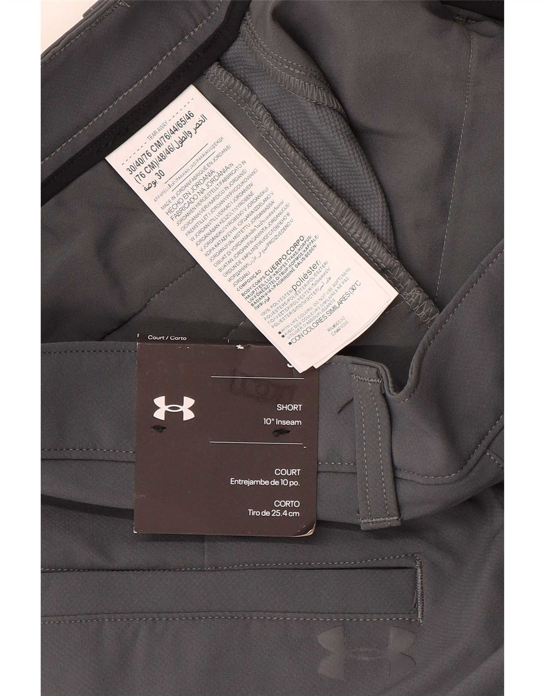 Under Armour Pantalones cortos chinos para hombre W30 Poliéster gris medio