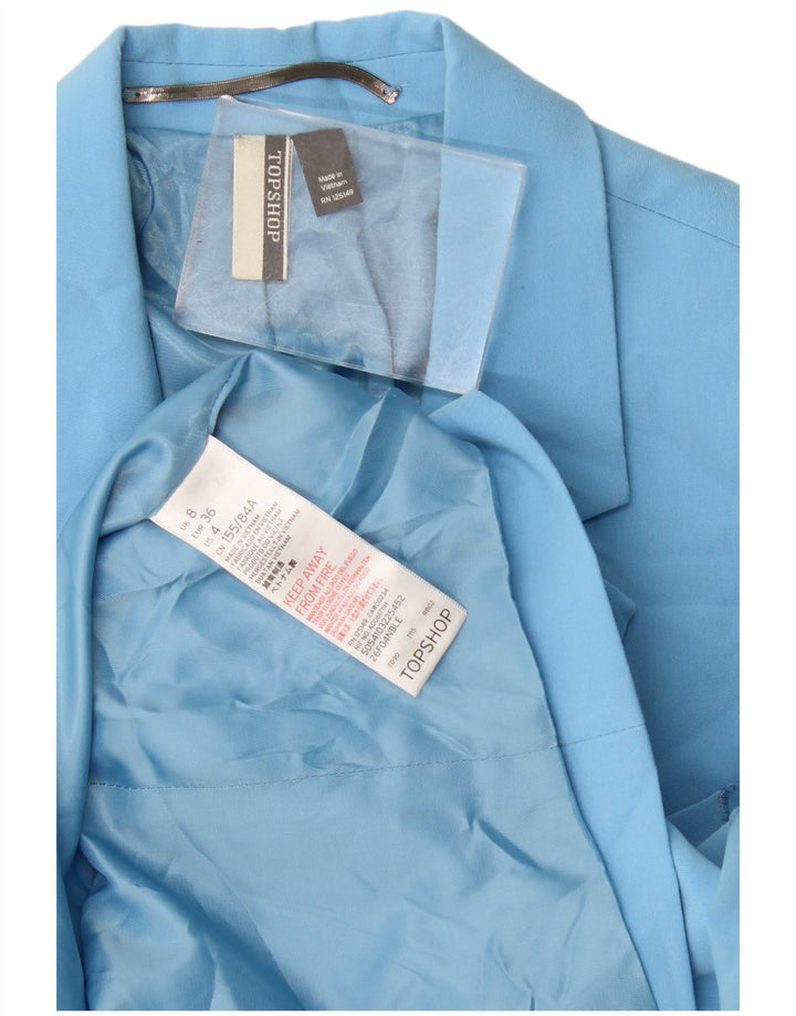 Topshop Chaqueta tipo blazer con doble botonadura para mujer UK 8 Small Poliéster azul