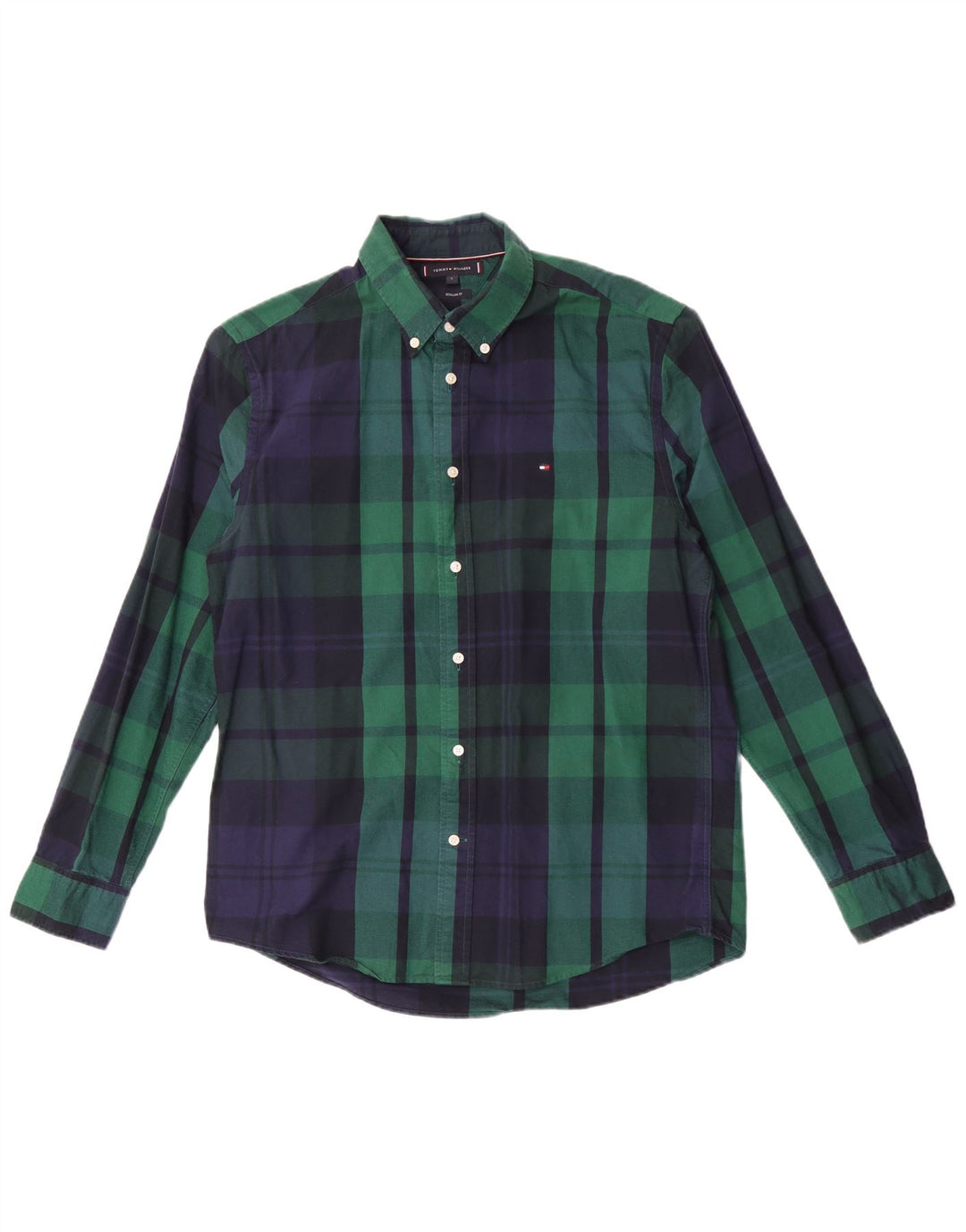 Camisa Tommy Hilfiger Hombre Regular Fit Cuadros Verdes Grandes