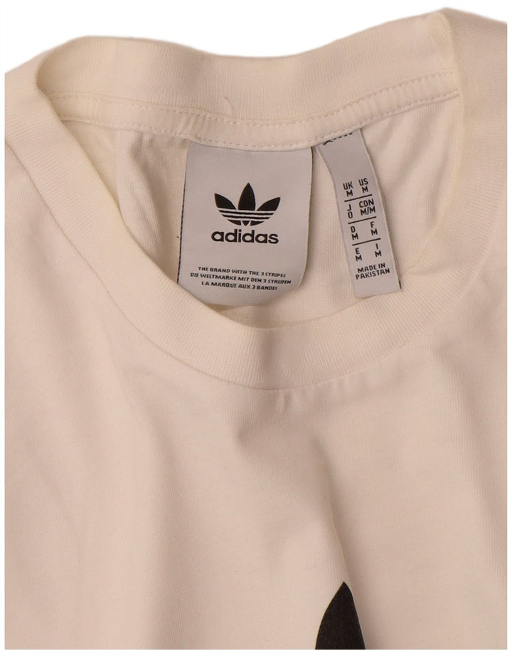 Adidas - Camiseta gráfica para hombre, talla mediana, algodón blanco