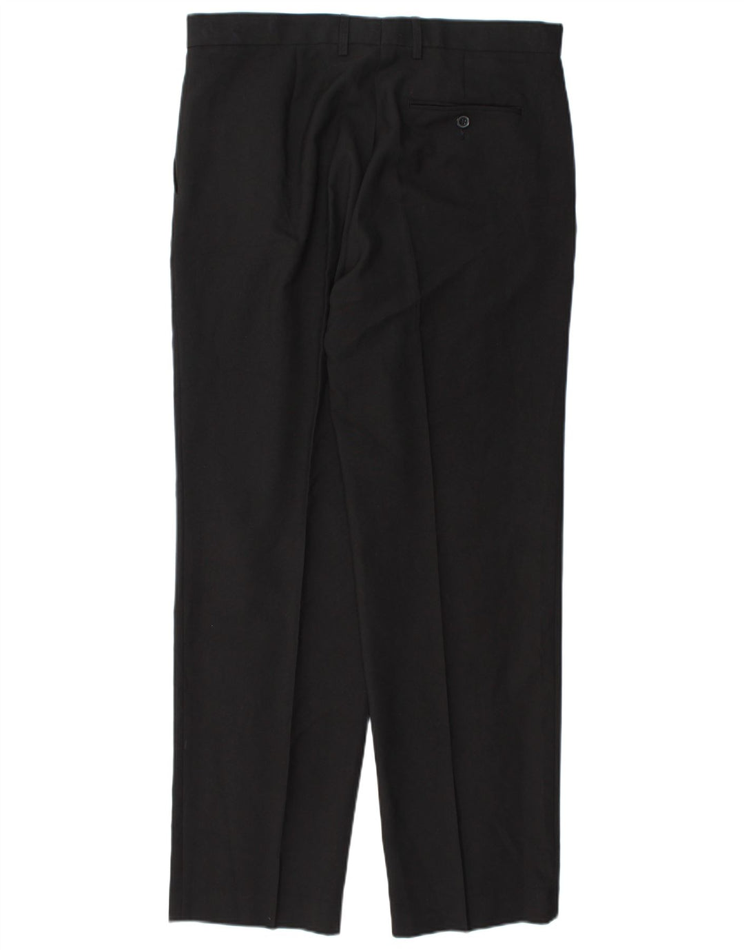 Marks & Spencer Pantalón de traje con pinzas para hombre W36 L33 Poliéster negro