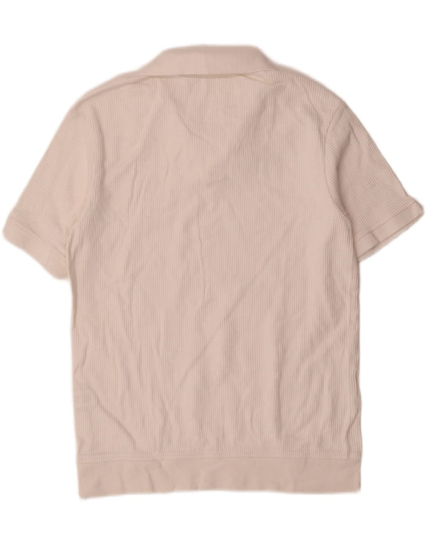 Zara Hombre Polo Polo Algodón Rayas Blanco Mediano