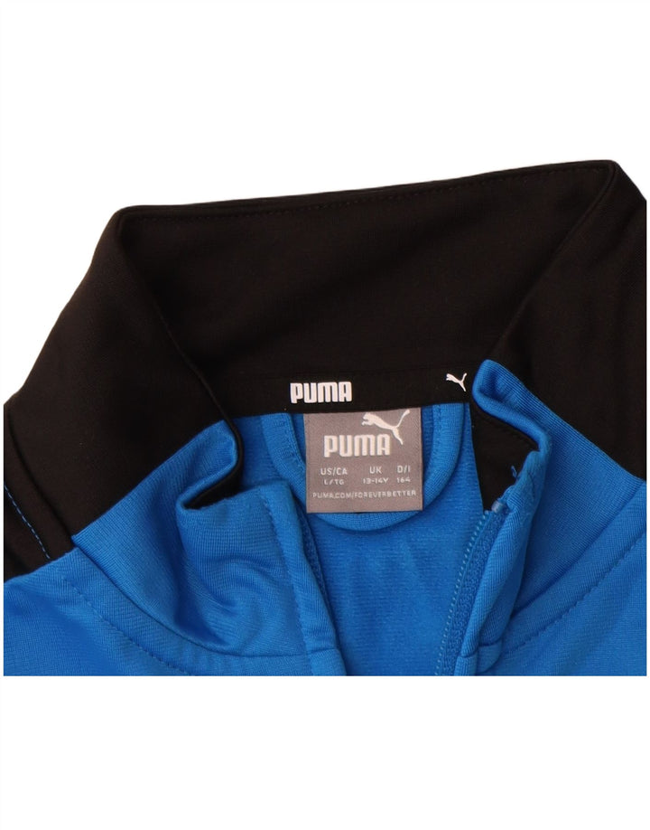 PUMA Chaqueta de chándal con gráfico para niños 13-14 años, color azul