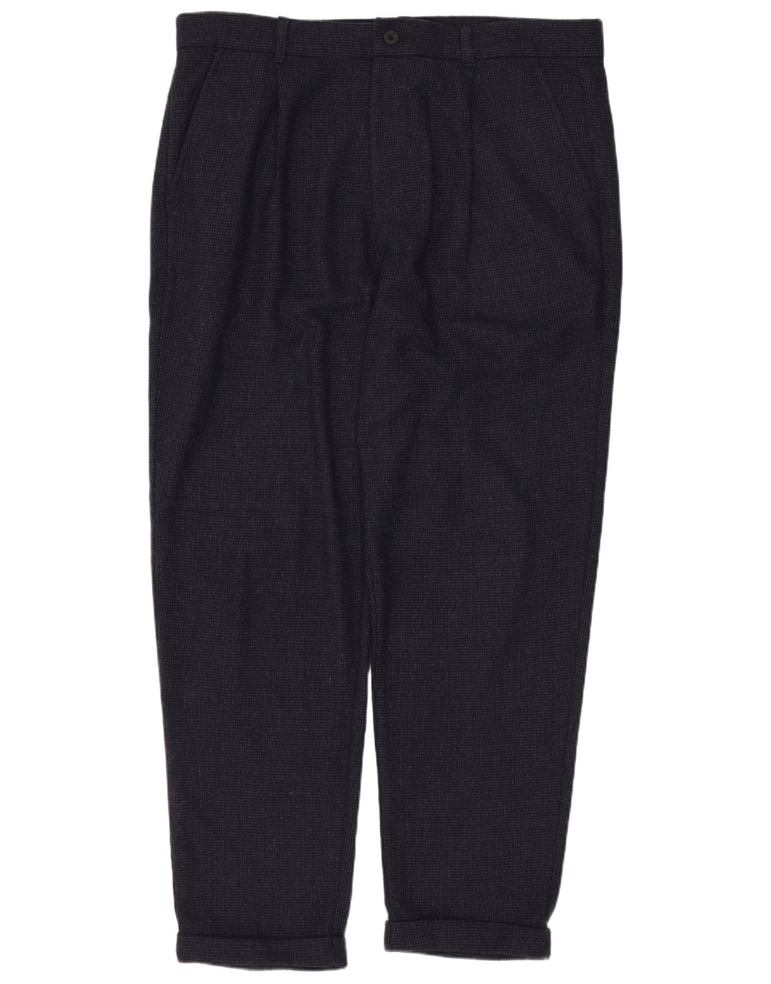 JACK WILLS Pantalón chino con pinzas para hombre W36 L27 Lana azul marino