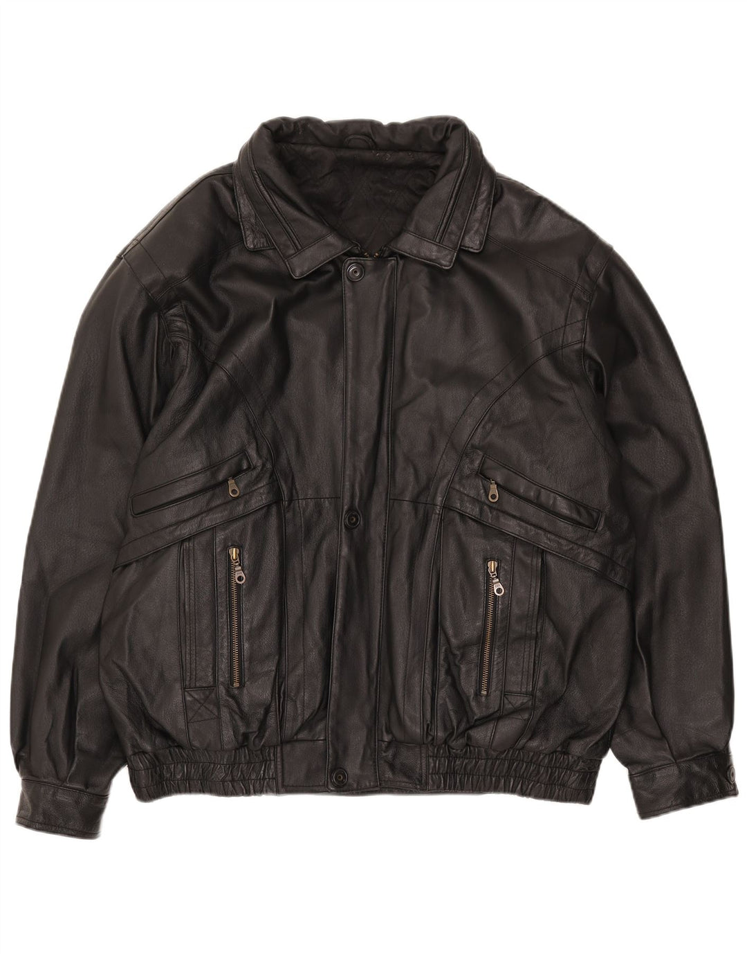 Canda Chaqueta de cuero para hombre UK 40 Large Cuero negro