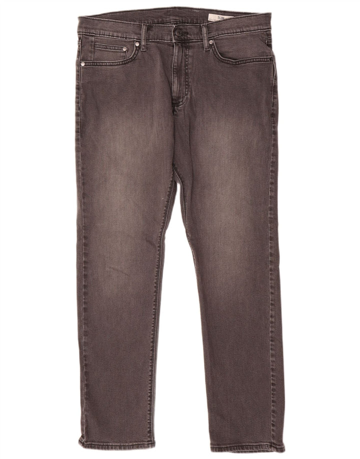 Marks & Spencer Vaqueros ajustados para hombre W34 L31 Algodón gris