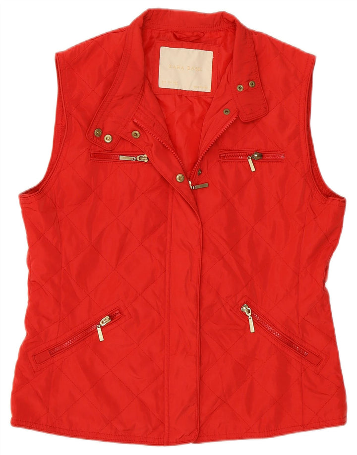 Zara Mujer Chaleco Acolchado Reino Unido 44 Grande Rojo