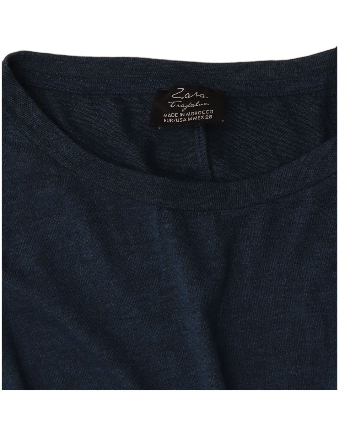 Zara Mujer Blusa Extragrande Top UK 44 Medio Azul Marino